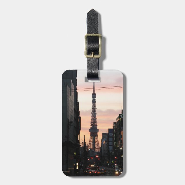 Tokyo Tower Sunrise 東京タワー日の出 Luggage Tag (Front Vertical)