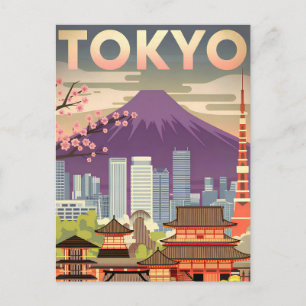 Tokyo vintage postcard