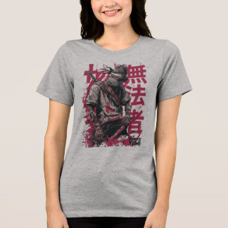 Tokyo Yami – Outlaw Samurai with Japanese Typograp Tri-Blend Shirt