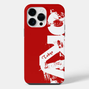 Tokyo - Young Style Urban Worn Red And White iPhone 14 Pro Max Case