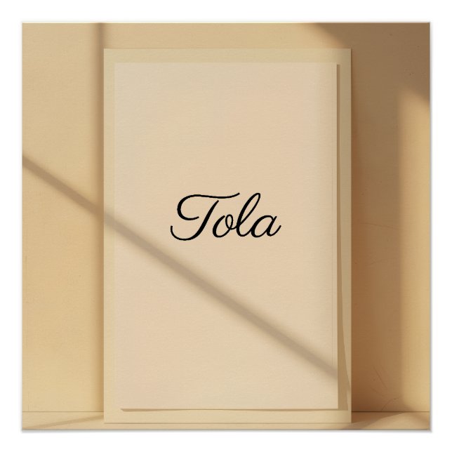 Tola Modern Name Poster – Personalized Wall Print (Front)