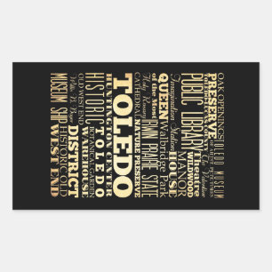 Toledo City of Ohio State Typography Art Sticker
