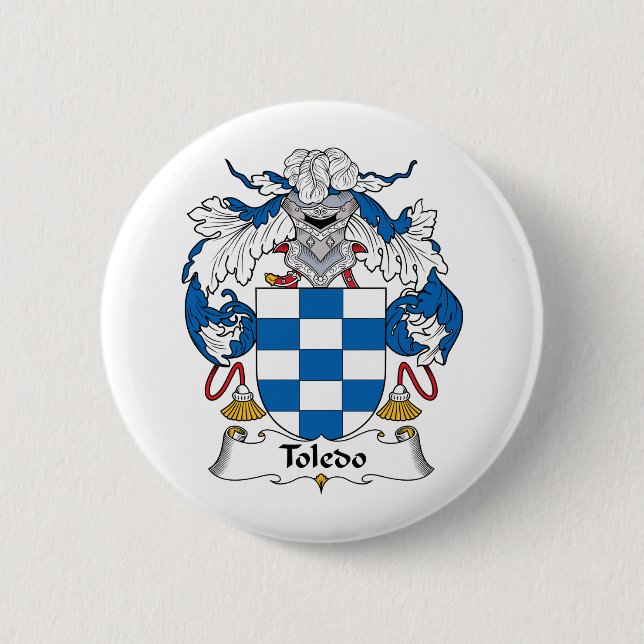 Toledo Family Crest 2 Inch Round Button (Front)