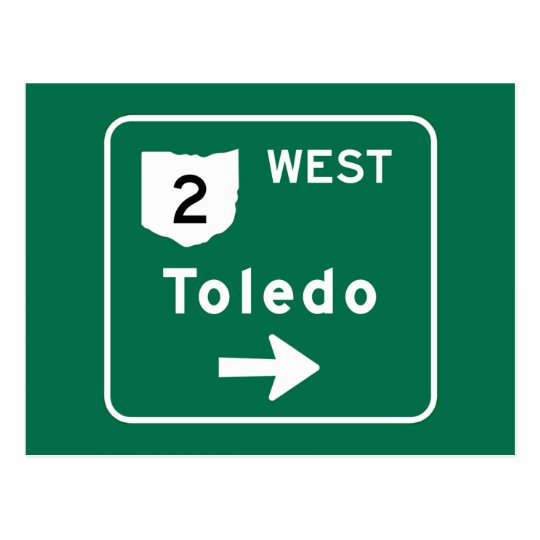 Toledo, OH Road Sign Postcard