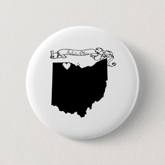 Toledo Ohio 2 Inch Round Button (Front)