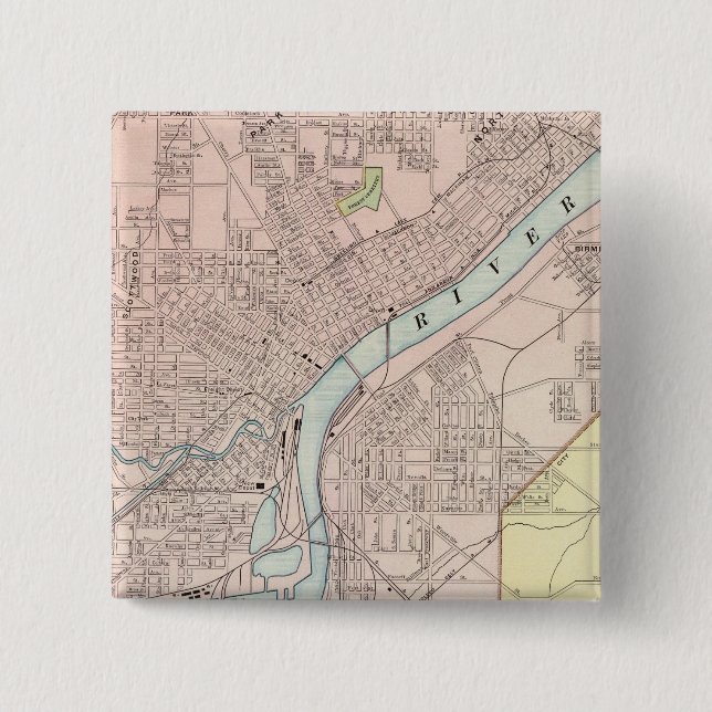 Toledo, Ohio 2 Inch Square Button (Front)