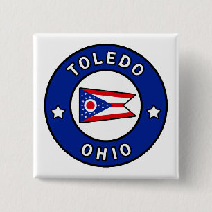 Toledo Ohio 2 Inch Square Button
