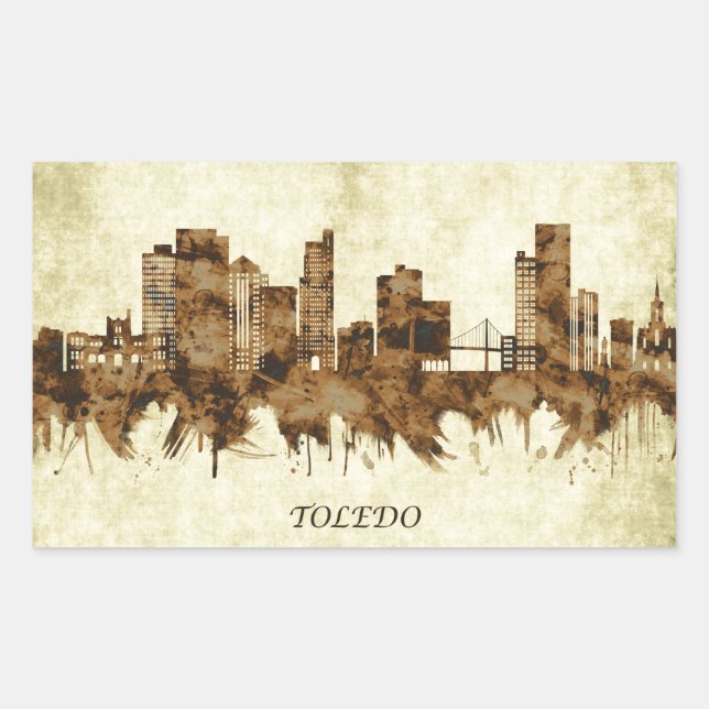 Toledo Ohio Cityscape Sticker (Front)