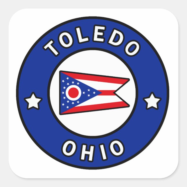 Toledo Ohio Square Sticker (Front)
