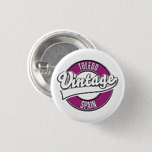 Toledo spain retro style logo 1 inch round button