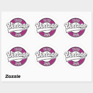 Toledo spain retro style logo classic round sticker