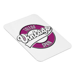 Toledo spain retro style logo magnet