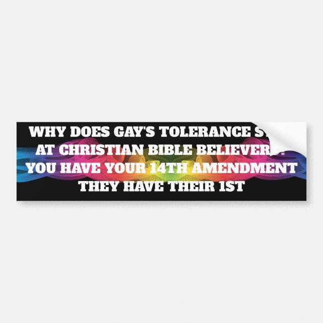 TOLERANCE BUMPER STICKER (Front)