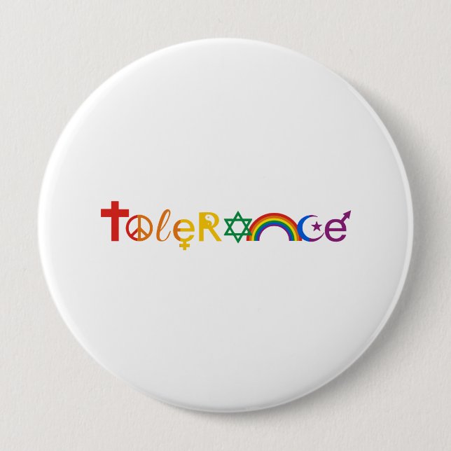 TOLERANCE PRIDE -.png 4 Inch Round Button (Front)
