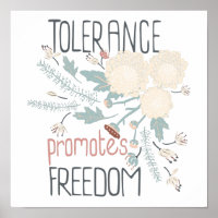 Tolerance Promotes Freedom Cute Cream Botanical