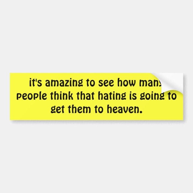 Tolerance vs hate bumper sticker (Front)