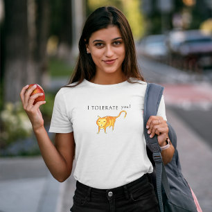 Tolerant Apathetic Orange Cat Tri-Blend Shirt