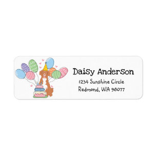 Toller Dog Birthday Return Address Label
