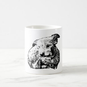 Toller Mix Lying Dog Black And White Mug