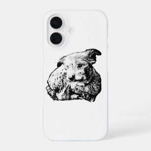 Toller Mix Lying Dog Black And White Phone Case