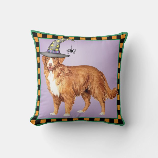 Toller Witch Throw Pillow (Front)