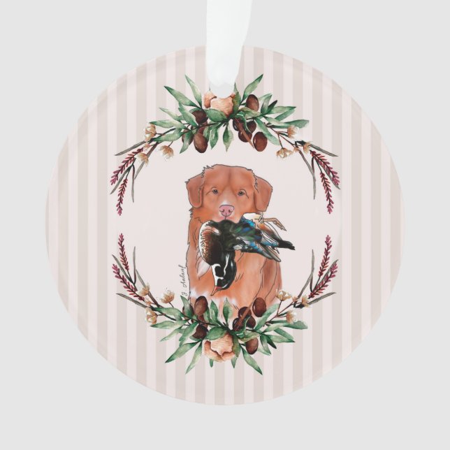 Toller with Wood Duck Ornament (Front)