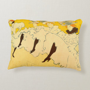 Tolouse Lautrec Dancing Girls Yellow Accent Pillow