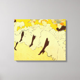 Tolouse Lautrec Dancing Girls Yellow Canvas Print