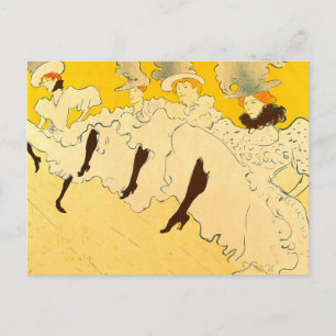 Tolouse Lautrec Dancing Girls Yellow Postcard