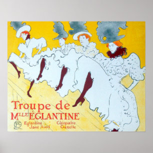 Tolouse Lautrec Dancing Girls Yellow Poster