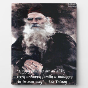 Tolstoy Anna Karenina Happy Families Alike Quote Plaque