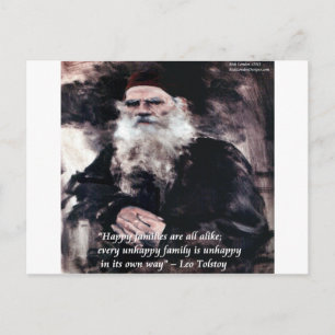 Tolstoy Anna Karenina Happy Families Alike Quote Postcard