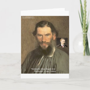 Tolstoy "Nietzsche = Stupid" Quote Gifts Tees Etc Card