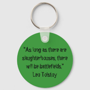 Tolstoy Vegetarian Quote Keychain