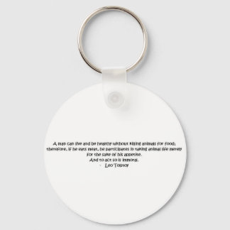 Tolstoy vegetarian quote keychain