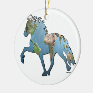 Tolting The World Ceramic Ornament