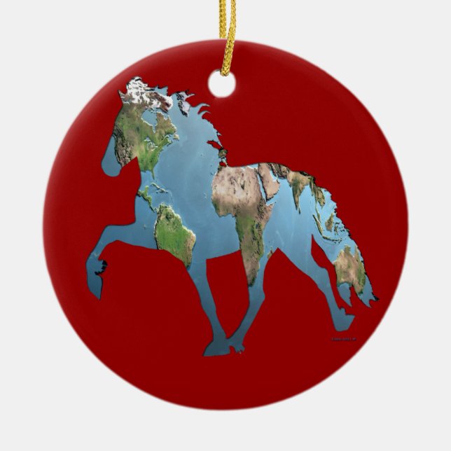 Tolting the World Ceramic Ornament (Front)
