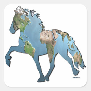 Tolting The World Square Sticker