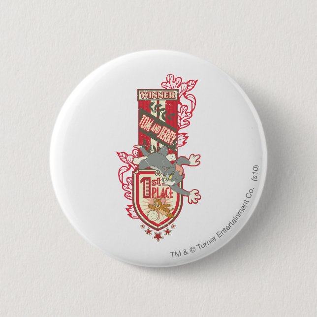 Tom and Jerry 1st Place 1 2 Inch Round Button (Front)