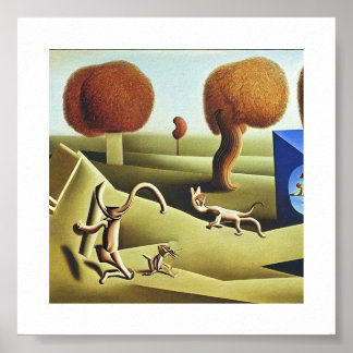 Tom and Jerry abstract Painting Poster