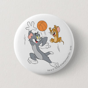 Tom and Jerry Basketball 1 2 Inch Round Button