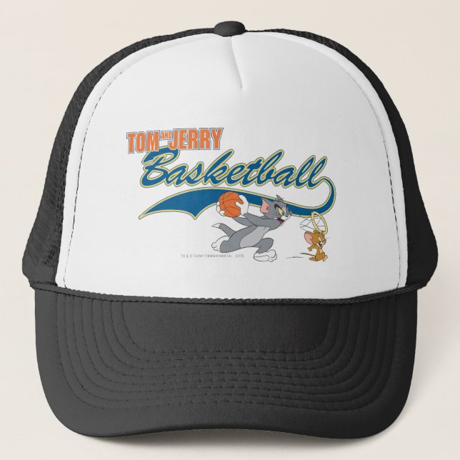 Tom and Jerry Basketball 5 Trucker Hat (Front)