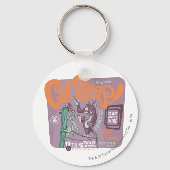 Tom and Jerry Cat Snap Keychain (Front)