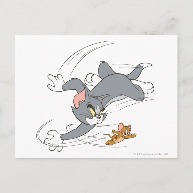 Tom and Jerry Chase Turn Postcard (Front)