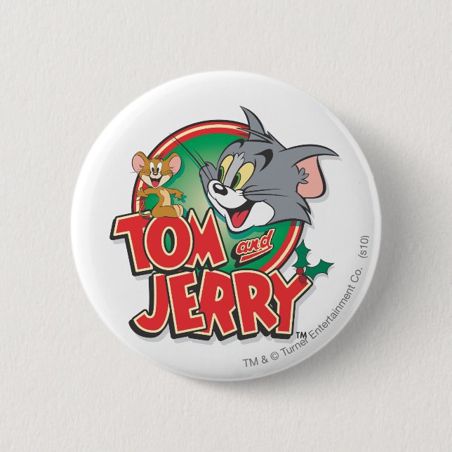 Tom and Jerry Classic Logo 2 Inch Round Button (Front)