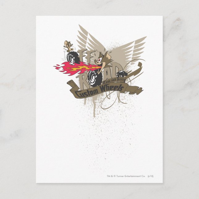 Tom and Jerry Custome Wheels Postcard (Front)