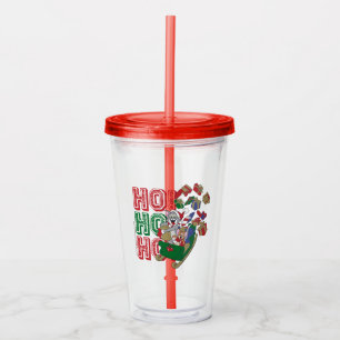 Tom and Jerry Delivering Gifts In A Sleigh Acrylic Tumbler