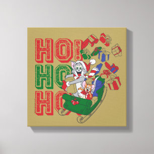 Tom and Jerry Delivering Gifts In A Sleigh Canvas Print