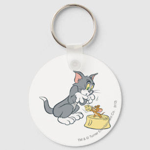 Tom and Jerry Feed The Cat Keychain