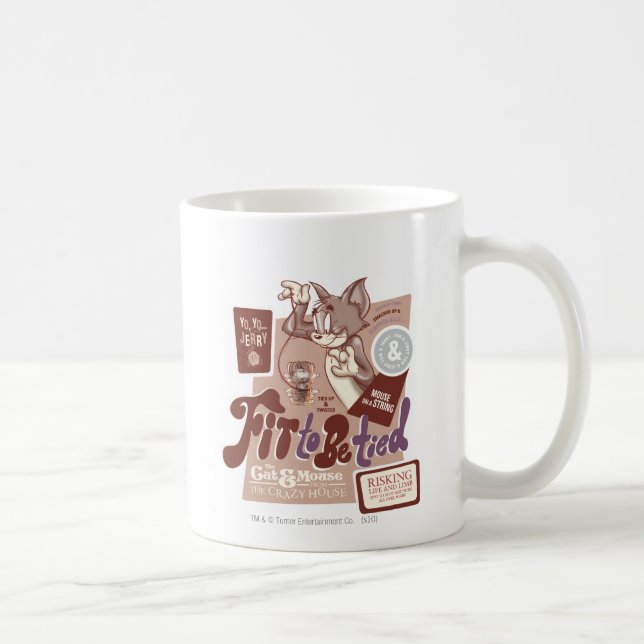 Tom and Jerry Fit To Be Tied Coffee Mug (Right)